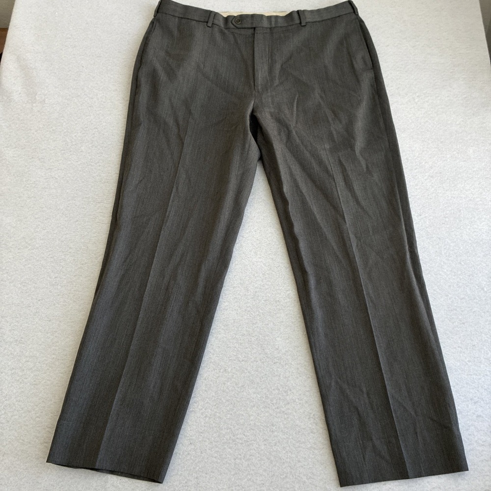 Brooks Brothers Madison Fit Dress Trouser Pants Mens 42x32 Hemmed Gray Business
